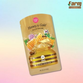 Mặt nạ ngủ vàng 2in1 Snail Honey Ginseng with Gold Sleeping Serum Mask 4g Cathy Doll Secret Recipe