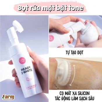 Sữa rửa mặt tạo bọt trắng da Cathy Doll Ready 2 White 2in1 Bubble Mousse Cleanser 120ml