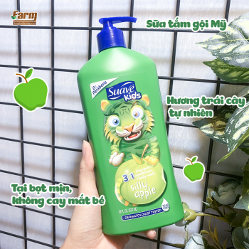 Sữa Tắm Gội Suave Kids 532ml USA