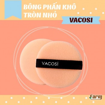 Bông Phấn Khô Tròn Nhỏ Vacosi Size Nhỏ (túi 2 cái)