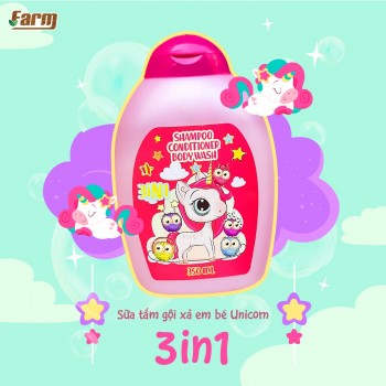 Sữa Tắm Gội Xả Em Bé Unicorn 3in1