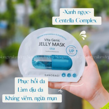 Mặt Nạ Banobagi Vita Genic Jelly Mask Hàn Quốc -  Cica (Màu Xanh Ngọc)