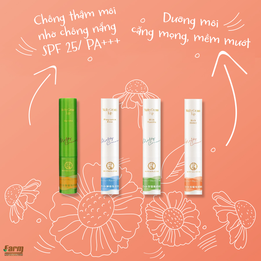 Có Melty Cream từ nay không còn sợ khô ráp và nức nẻ ở môi