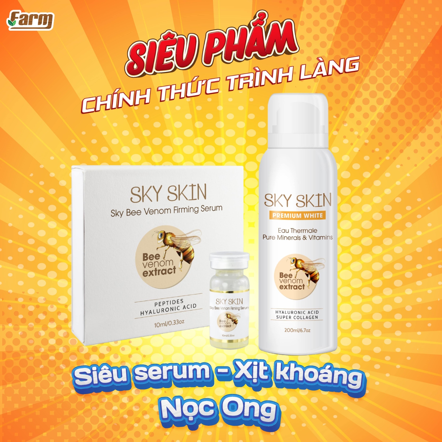 Serum Nọc Ong Đa Chức Năng SKY và Xịt Khoáng Nọc Ong SKY