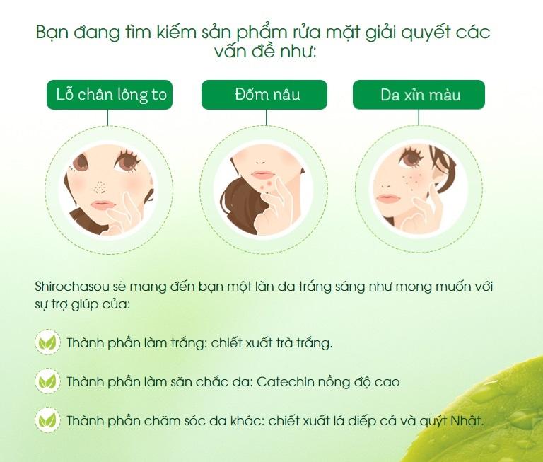 bọt rửa mặt trà trắng 