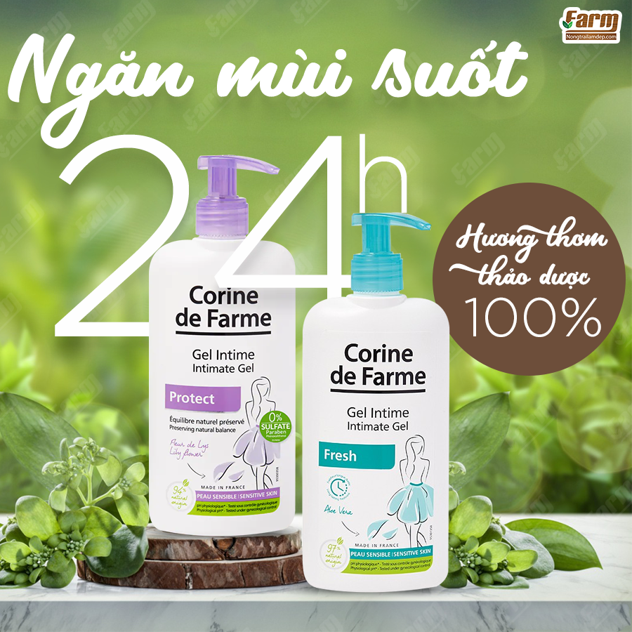 Gel hữu cơ vệ sinh vùng kín, khử mùi kháng viêm Corine De Farm 6