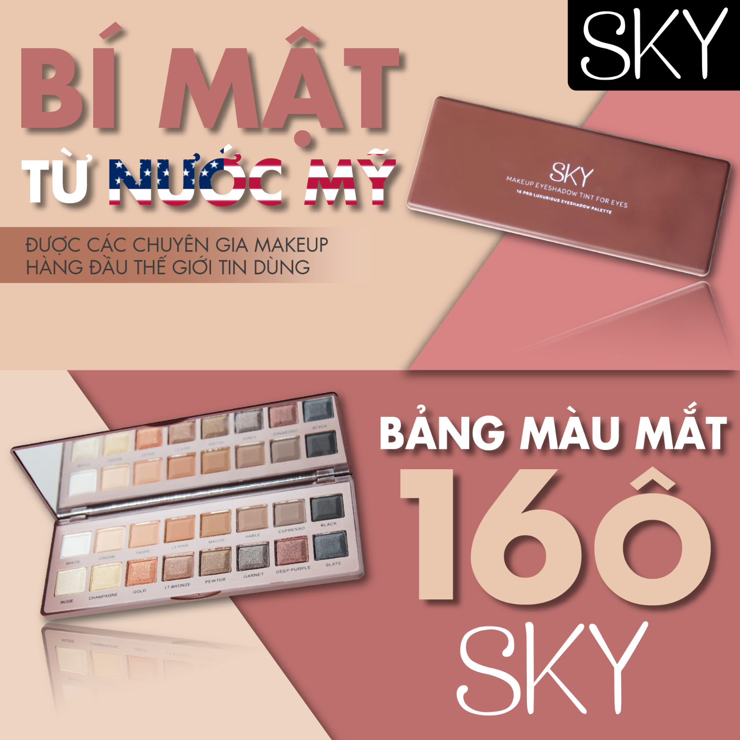 Phấn mắt 16 màu SKY PALLETTE