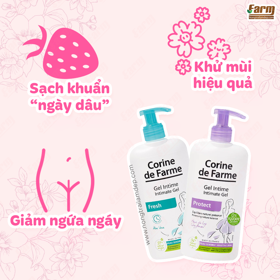 Gel hữu cơ vệ sinh vùng kín, khử mùi kháng viêm Corine De Farm 11