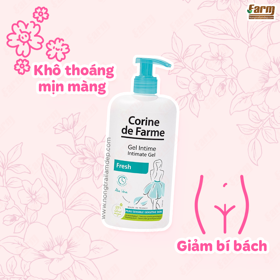 Gel hữu cơ vệ sinh vùng kín, khử mùi kháng viêm Corine De Farm 10