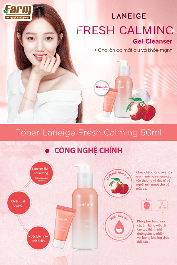 Toner Laneige cân bằng dầu nhờn, cho da mịn mướt