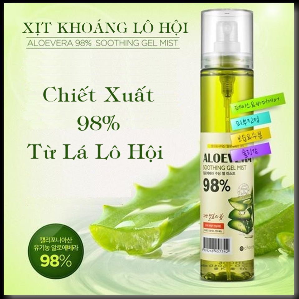 Xịt Khoáng Aloe Vera Soothing Mist 98% 