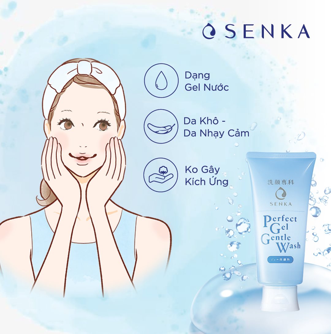 Gel Rửa Mặt Dưỡng Ẩm Sâu Senka Perfect Gentle Wash