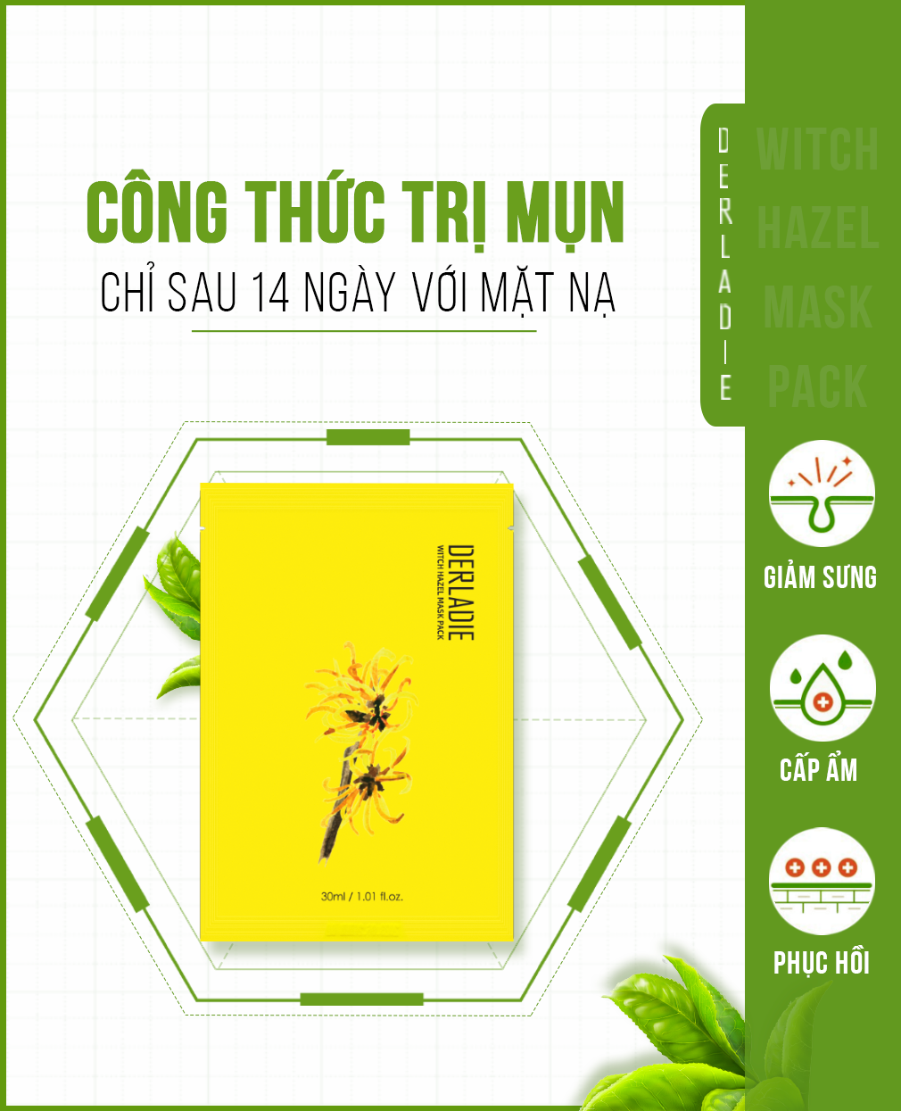 Mặt Nạ Dưỡng Ẩm Sáng Da Derladie