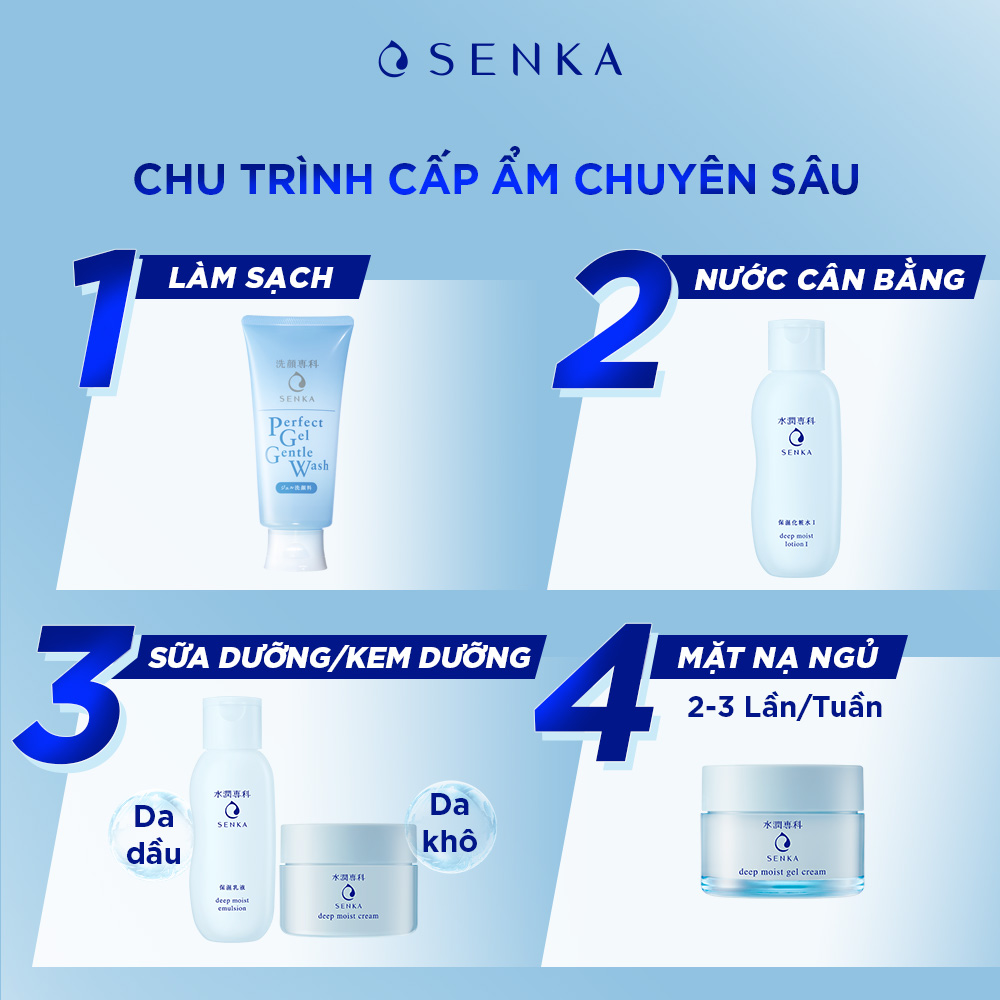 Gel Rửa Mặt Dưỡng Ẩm Sâu Senka Perfect Gentle Wash