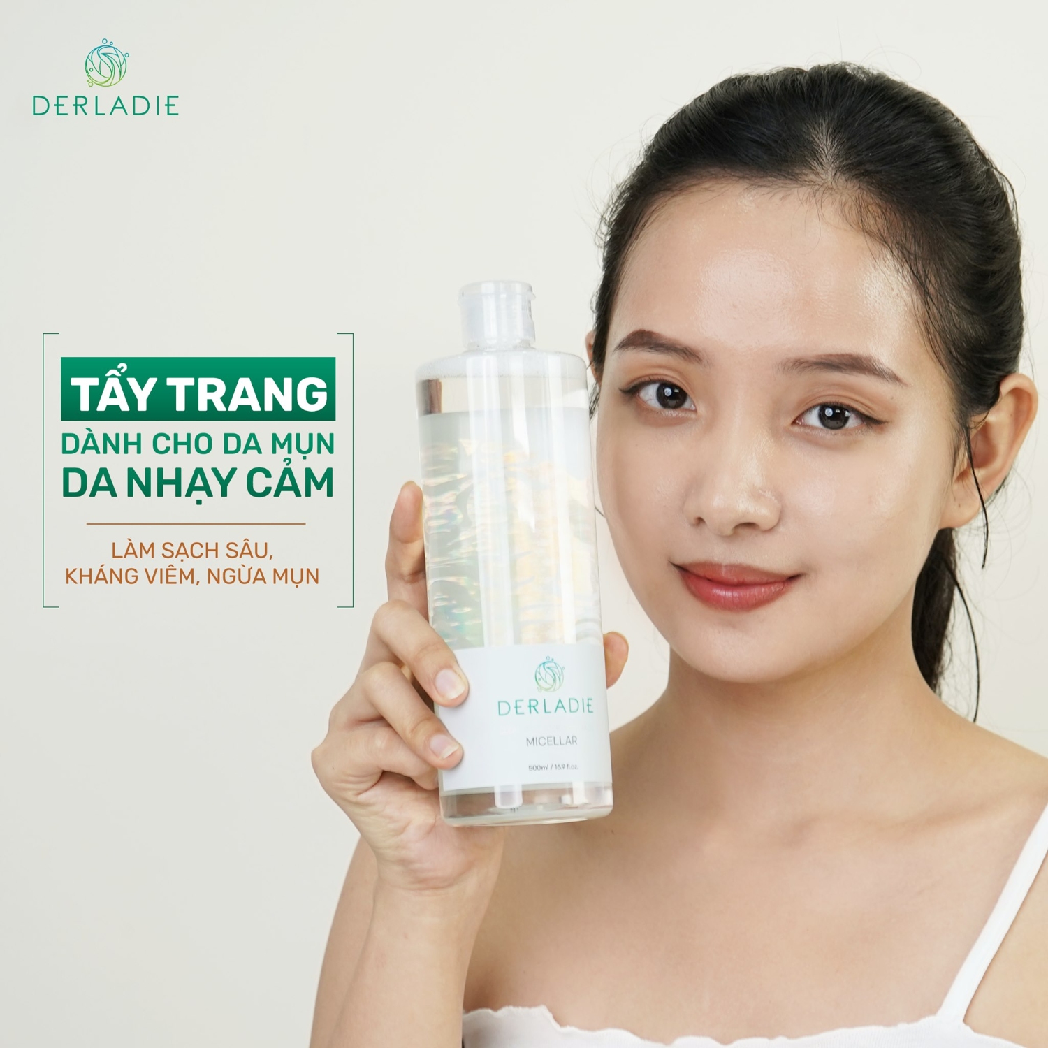 Nước Tẩy Trang Ngừa Mụn Làm Sạch Da Derladie 500ml