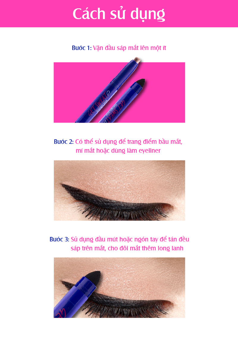 Bút Sáp Mắt 2 Đầu Cathy Doll Get Sweat