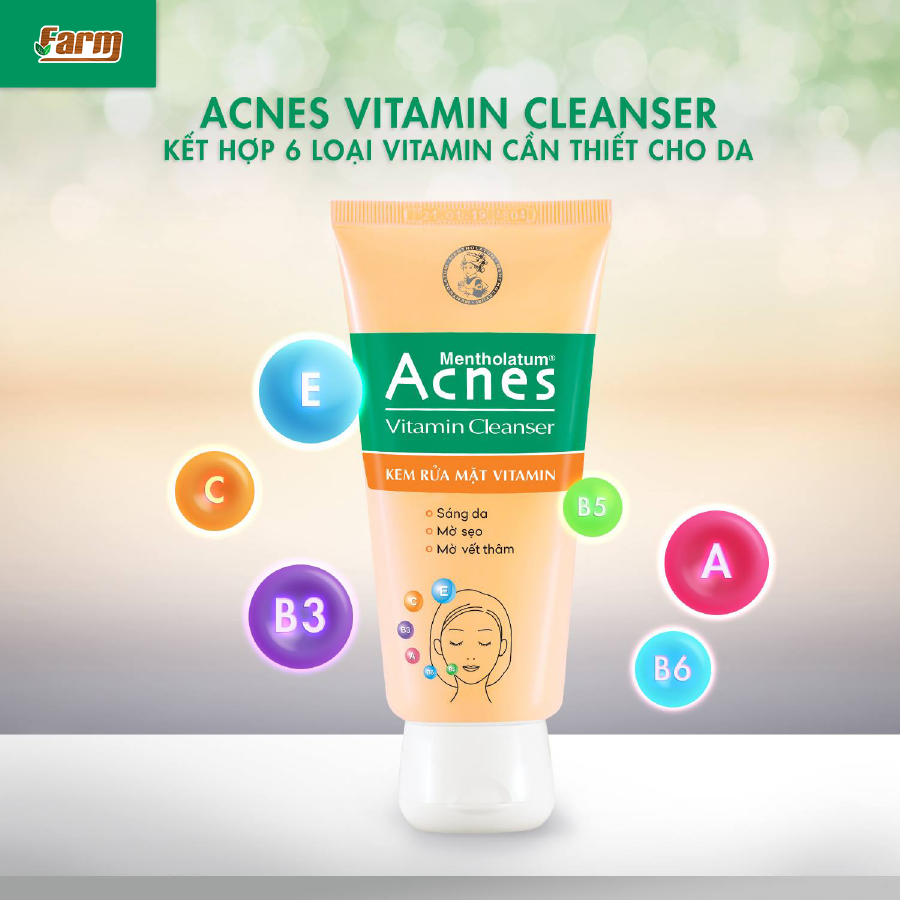 Kem rửa mặt Vitamin sáng da Acnes 4