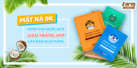 MẶT NẠ 9K HÌNH THÚ NƯỚC DỪA SIÊU TRẮNG SNP GÂY BÃO NGÀY NẮNG