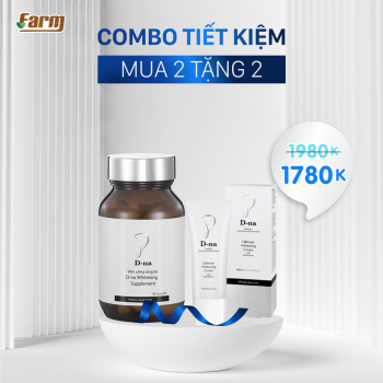 Combo 2 Hộp Viên Uống Sáng Da D-Na Whitening Supplement