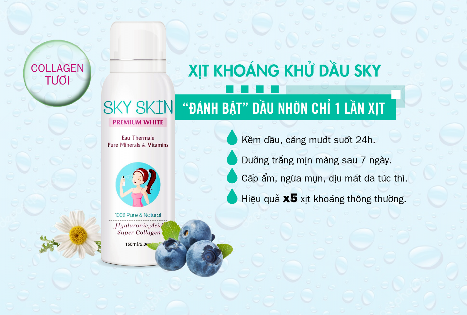 xịt khoáng khử dầu sky 