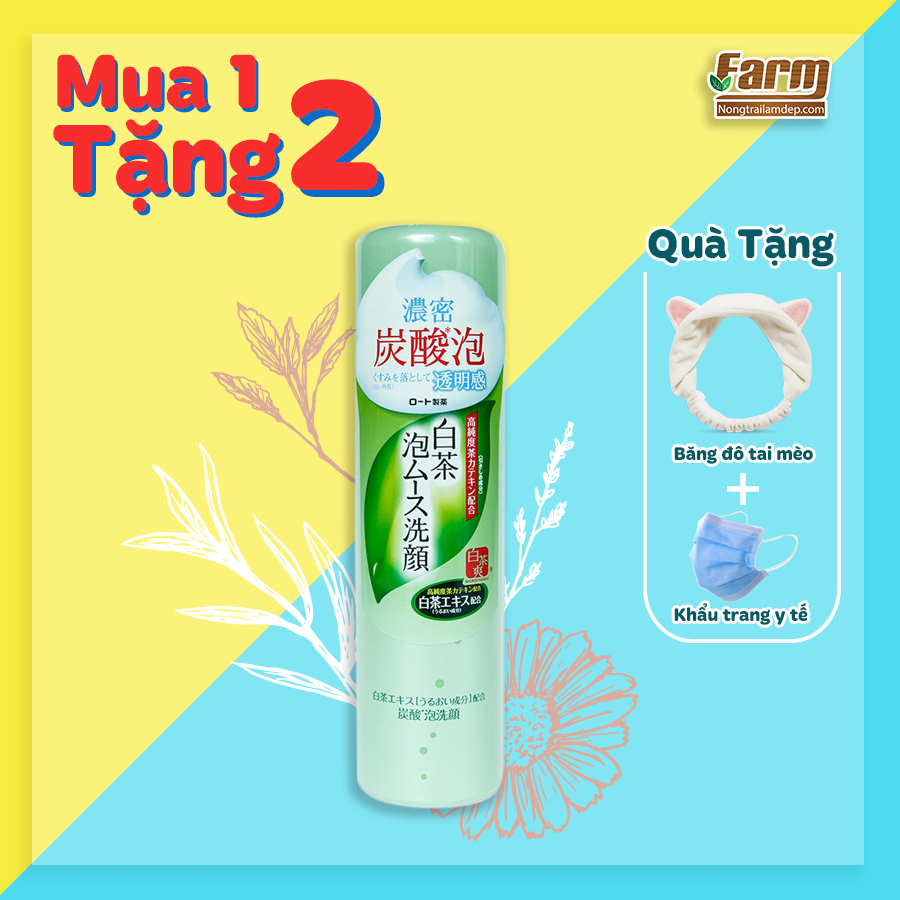 Bọt Rửa Mặt Trà Trắng Shirochasou Rohto White Tea Foaming Wash