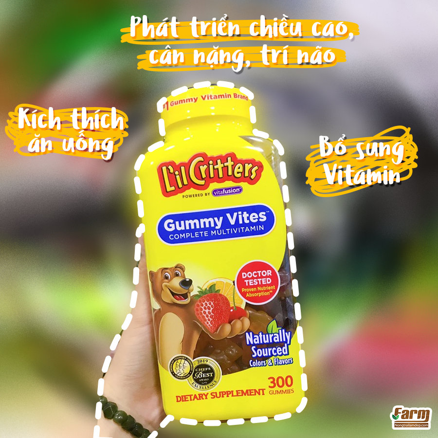 Kẹo dẻo L’il Critters Gummy Vites có công dụng cực kì hữu ích cho sự phát triển của bé