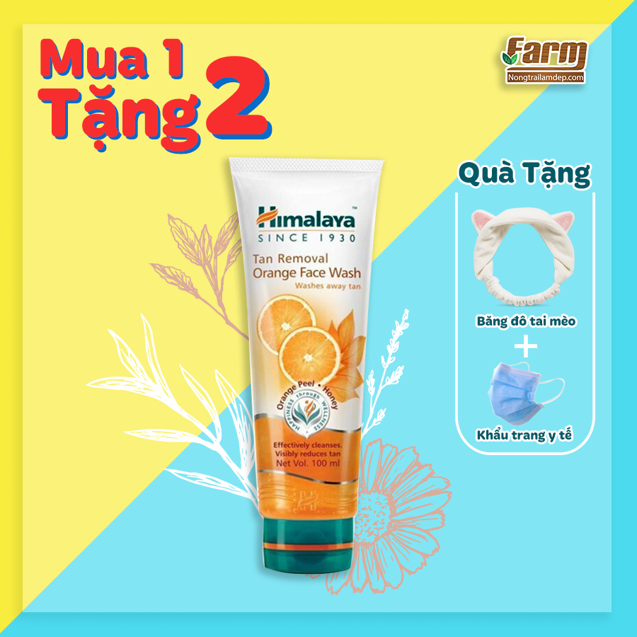 Sữa Rửa Mặt Quả Cam Trắng Da Giảm Nám Himalaya