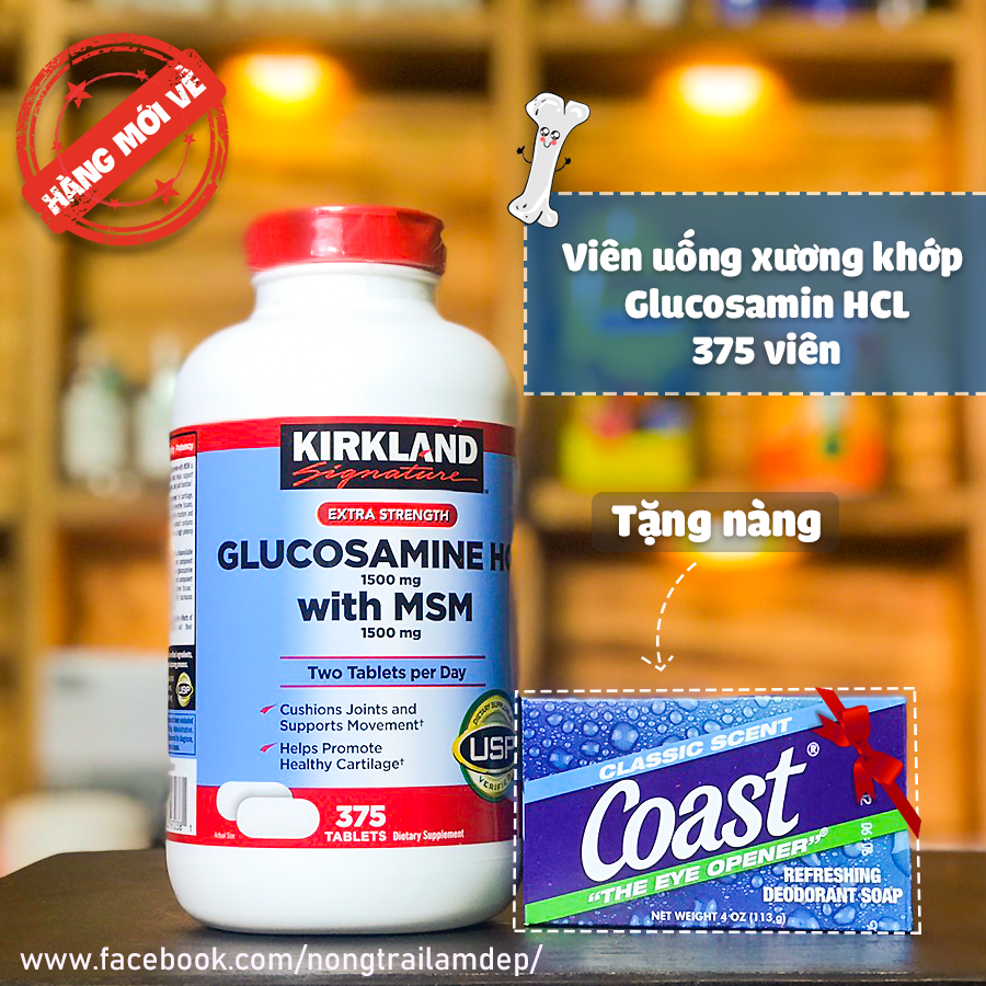 Viên uống hỗ trợ xương khớp Kirkland Glucosamine HCL