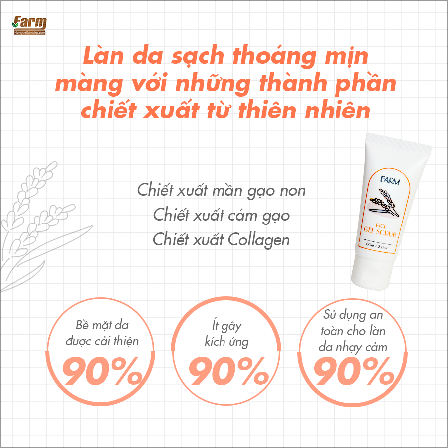 Tẩy Tế Bào Chết Gạo Farm Với Các Thành Phần Công Hiệu