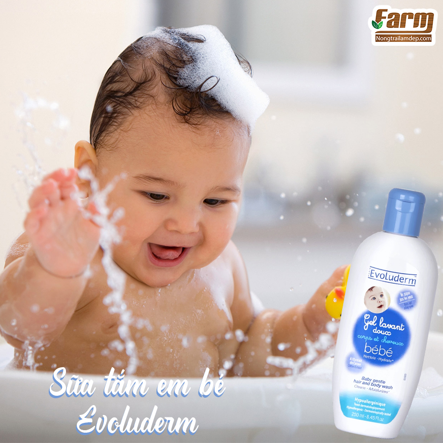Sữa tắm em bé Evoluderm sở hữu các khả năng chăm sóc da vô cùng tuyệt vời