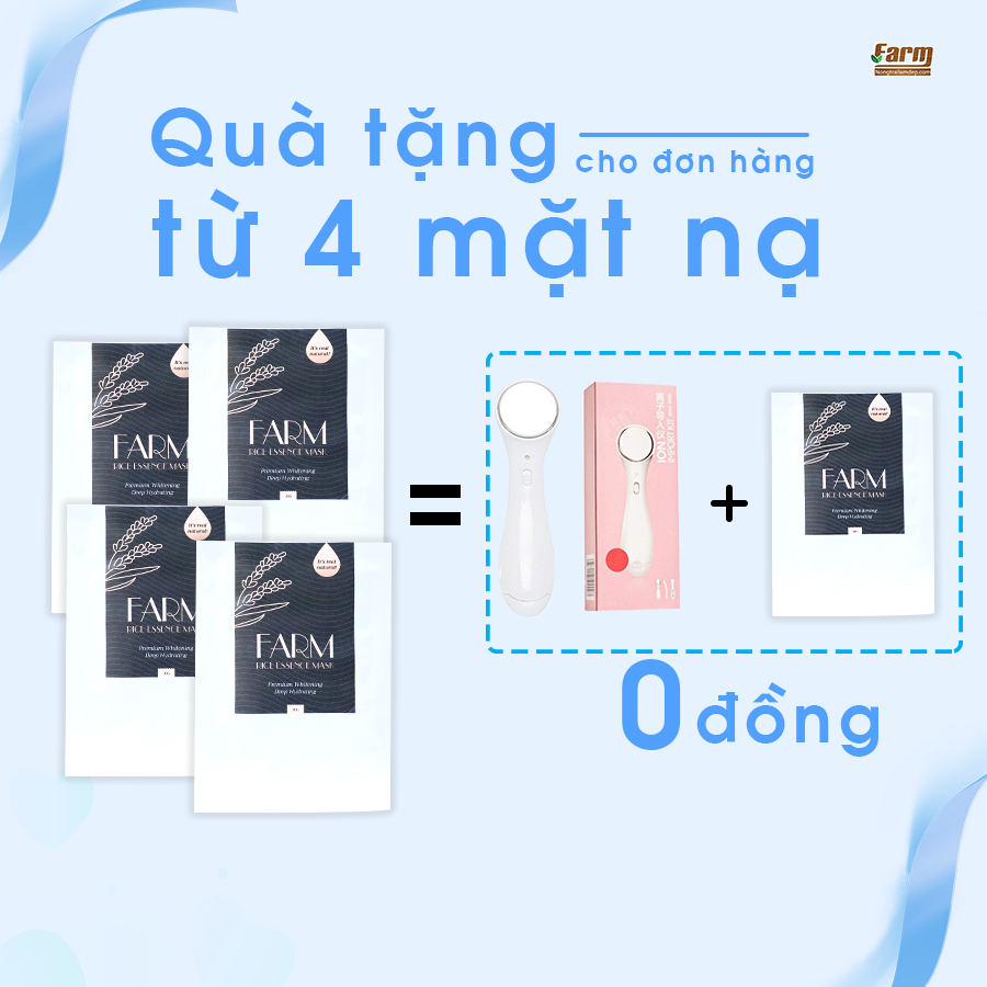 Máy Ion được tặng kèm cùng với Mặt Nạ Nước Vo Gạo trong dịp Sale Hè