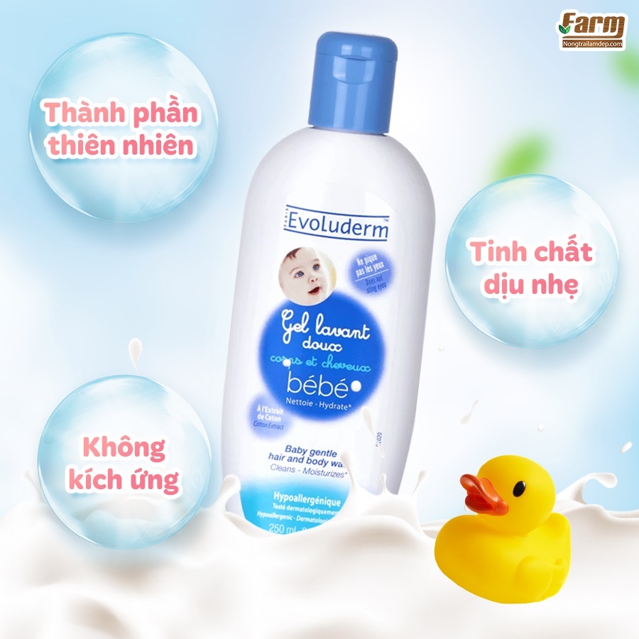 Sữa tắm em bé Evoluderm đã và đang được yêu thích chính nhờ sự dịu nhẹ