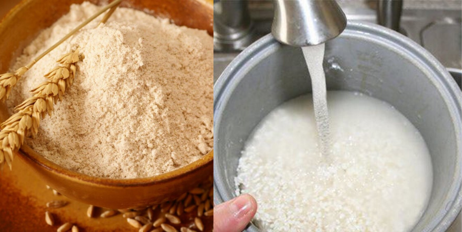 Sự kết hợp tuyệt vời giữa nước vo gạo và bột mì