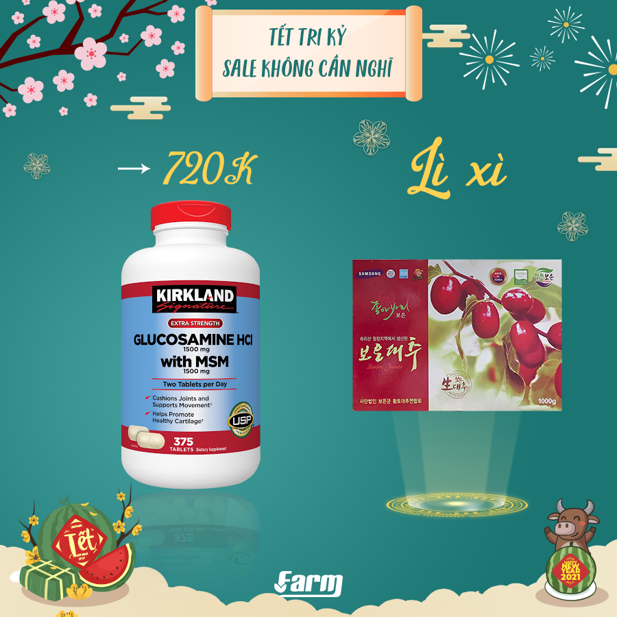 Viên uống hỗ trợ xương khớp Kirkland Glucosamine 