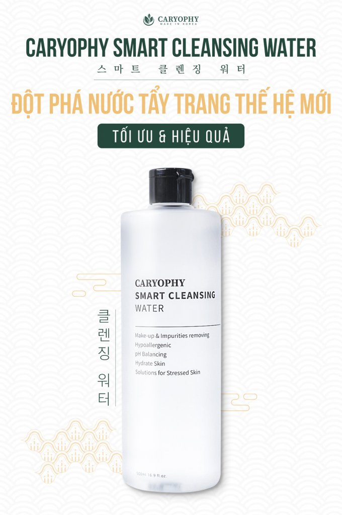 Nước tẩy trang không cồn Caryophy Smart Cleansing Water