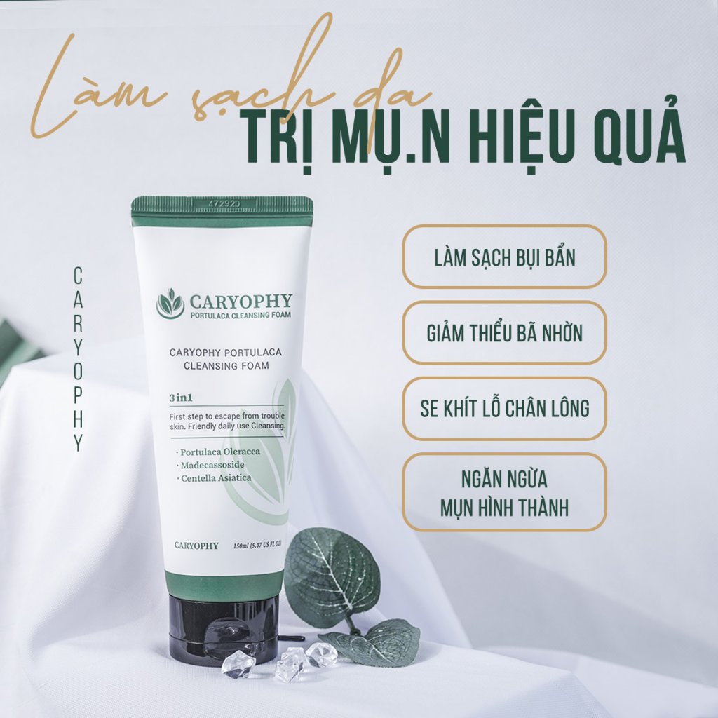 Sữa rửa mặt cho mọi loại da Caryophy Portulaca Cleansing Foam