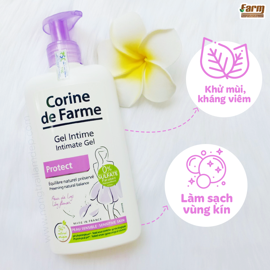 Reviews chi tiết 2 dòng Gel vệ sinh Corine de Farme Intimate