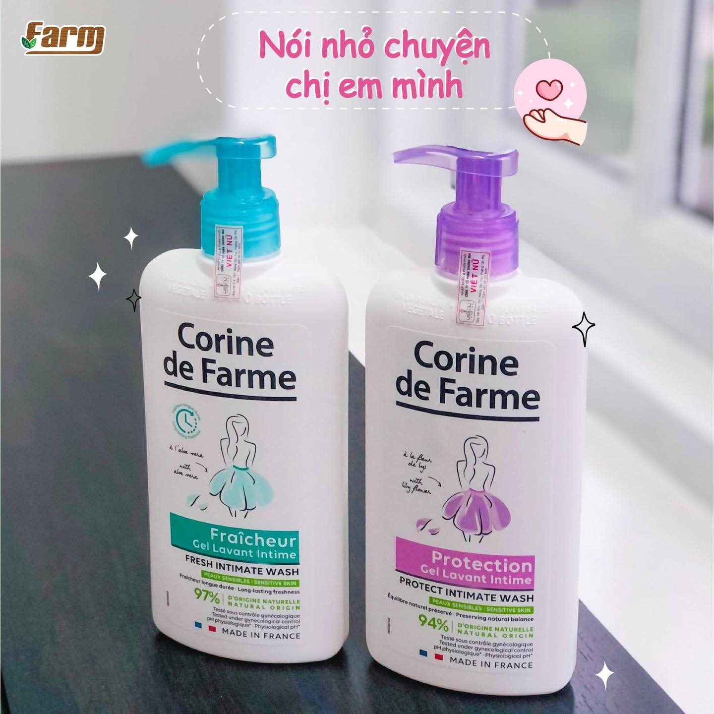 Reviews chi tiết 2 dòng Gel vệ sinh Corine de Farme Intimate