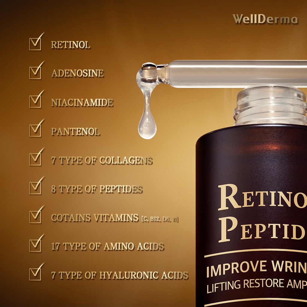 Serum Retinol Peptide Nâng Cơ Mặt Wellderma 30ml