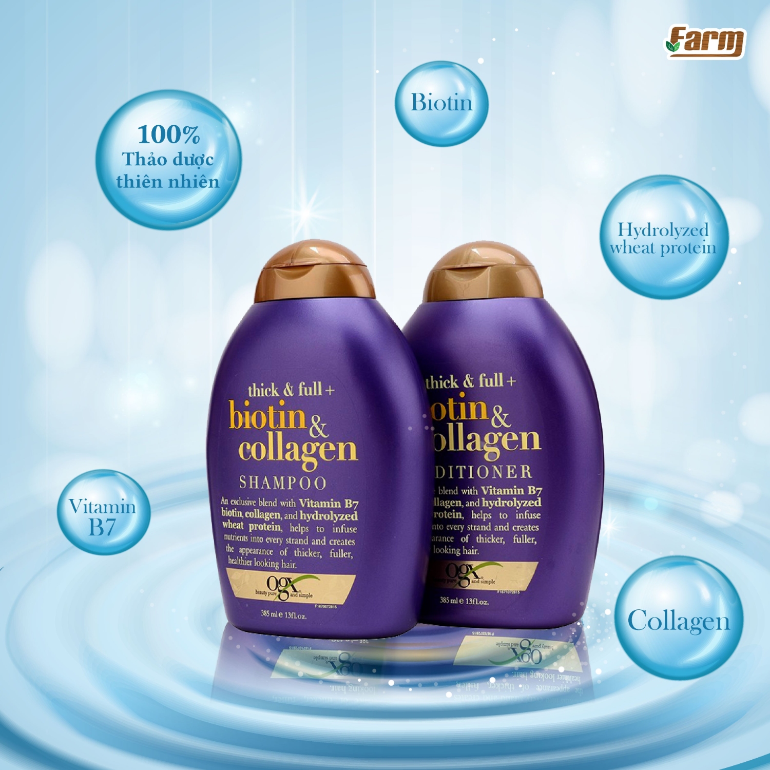 Dầu Gội xả Biotin & Collagen 