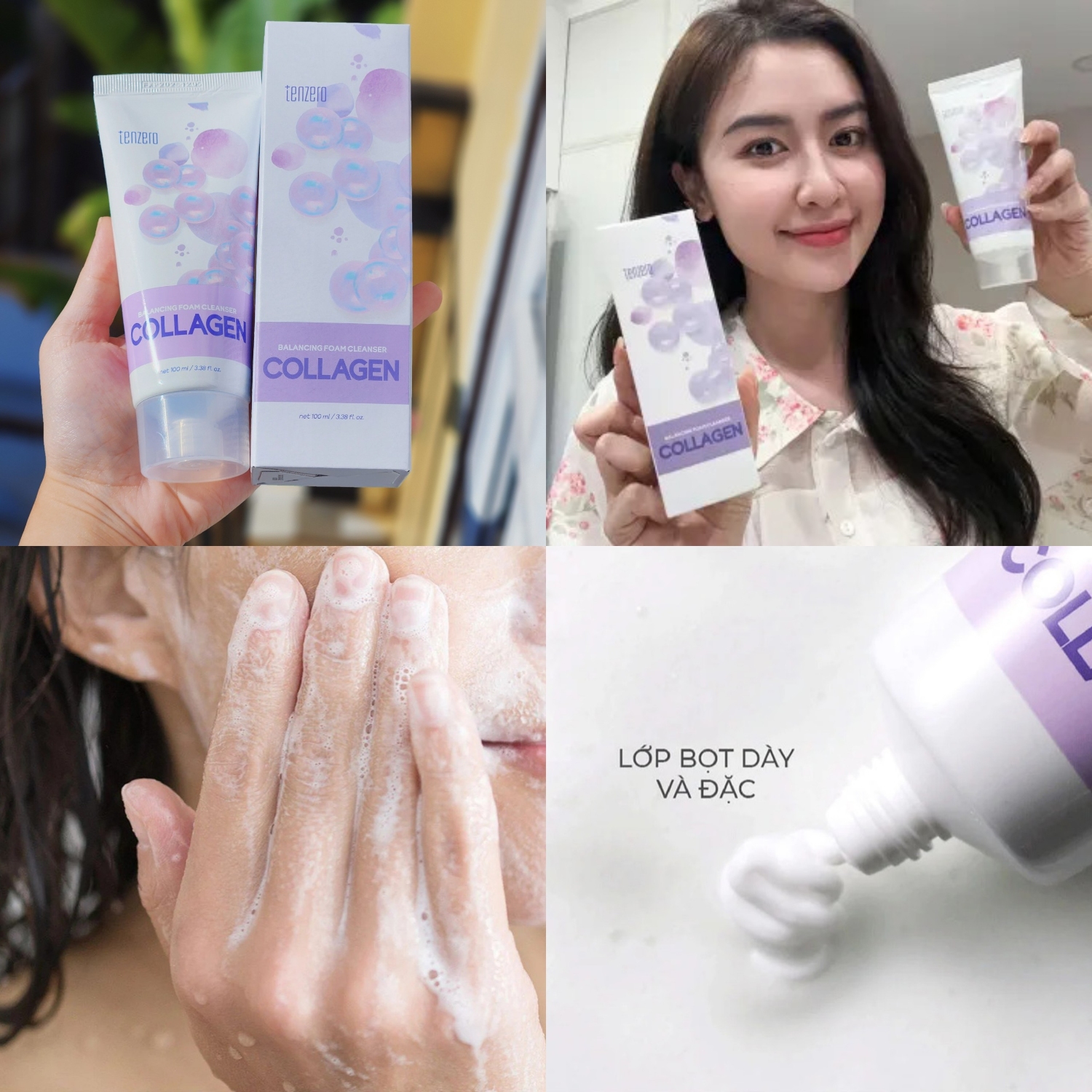 Sữa Rửa Mặt Tạo Bọt Cân Bằng Da Collagen Tenzero 100ml