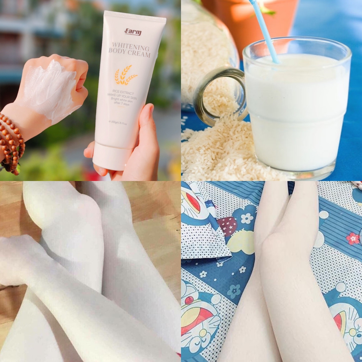 Kem Dưỡng Da Nâng Tông Body Gạo Farm Phiên Bản Mới 200 gram